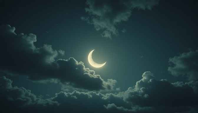 Luminous Crescent Moon