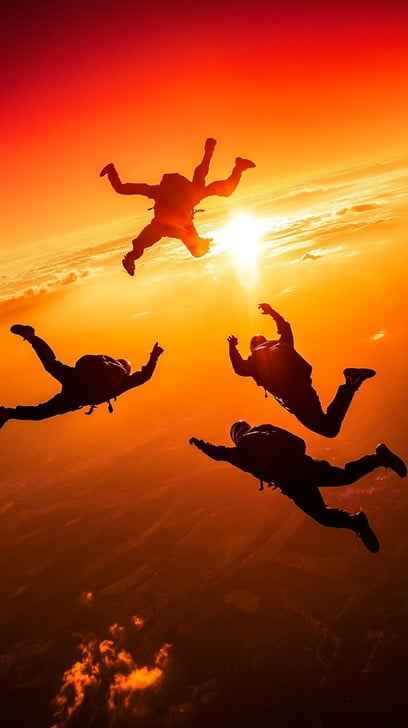 Skydiving at Sunset