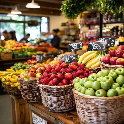 Colorful fruit baskets Colorful fruit baskets