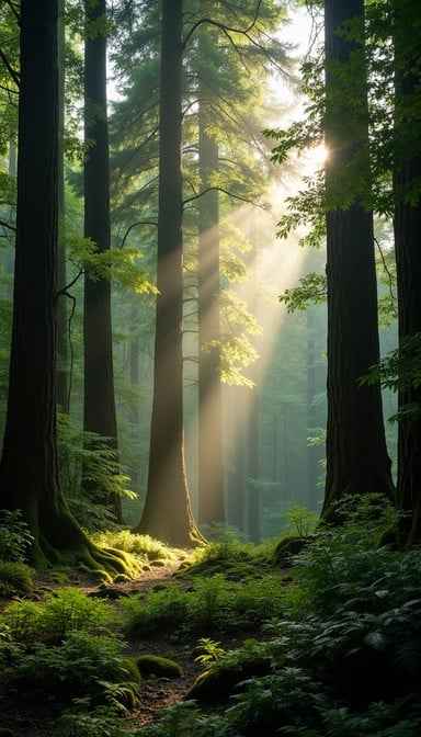 Misty Woodland Rays