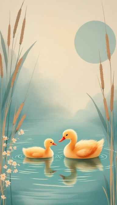 Ducks Among Reeds