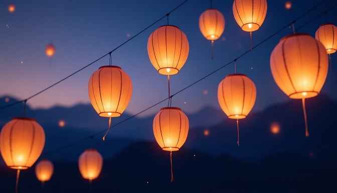 Floating Amber Lights