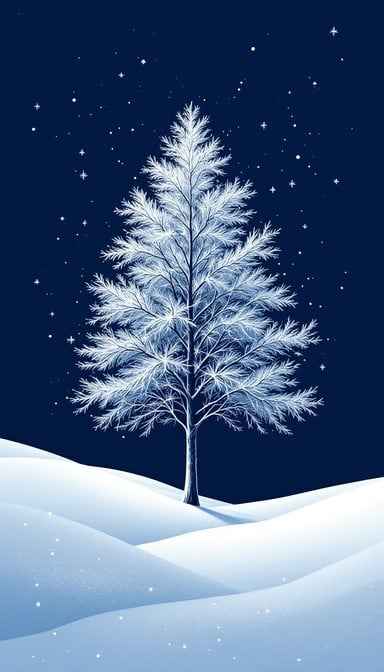Snowy Tree Glows Snowy Tree Glows