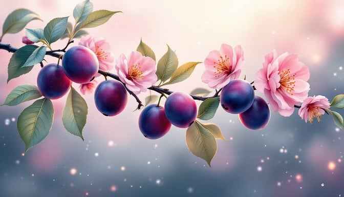 Plums and Blossoms