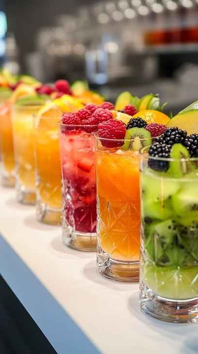 Colorful fruit cocktails