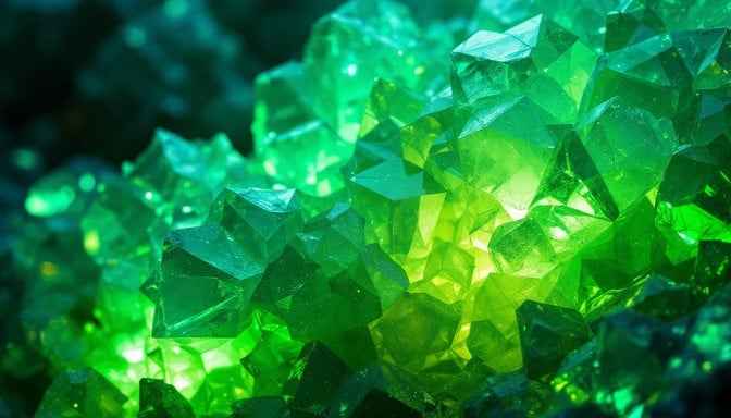 Glowing Emerald Crystals