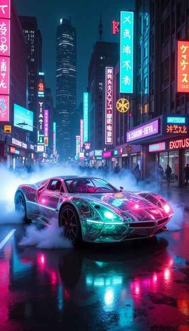 Prismatic Cyberpunk Racer