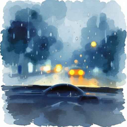 Rainy car refuge