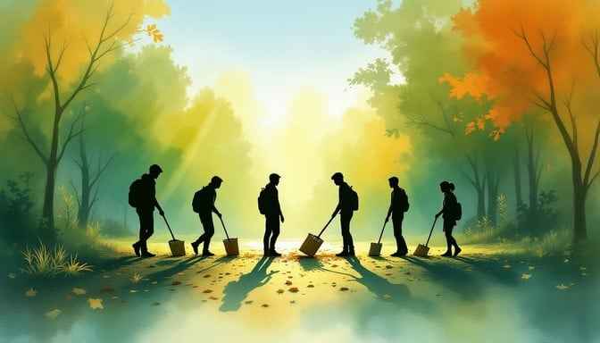 Autumn Path Silhouettes