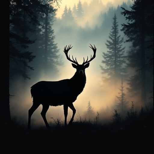Misty Deer Silhouette Misty Deer Silhouette