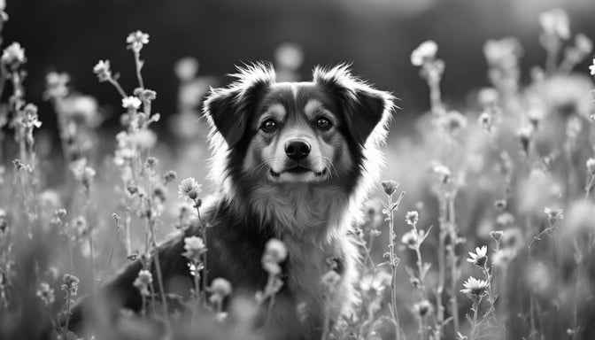 Wildflower Dog Portrait