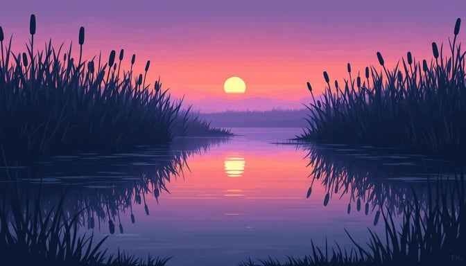 Pixelated Marsh Sunset