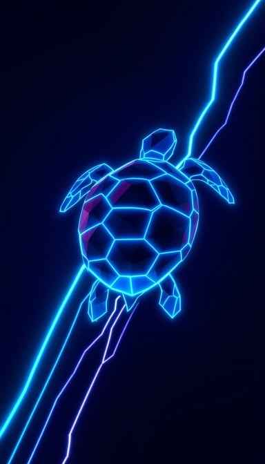 Neon Turtle Ascending