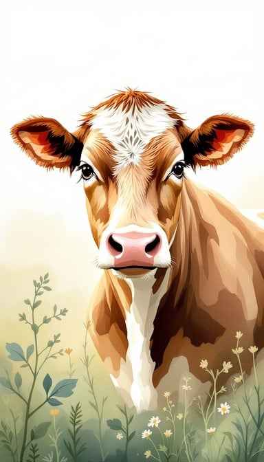 Serene Bovine Portrait Serene Bovine Portrait