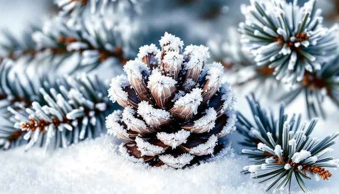 Frosted Winter Pinecone