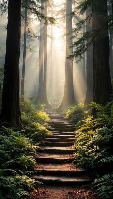 Misty Forest Ascent