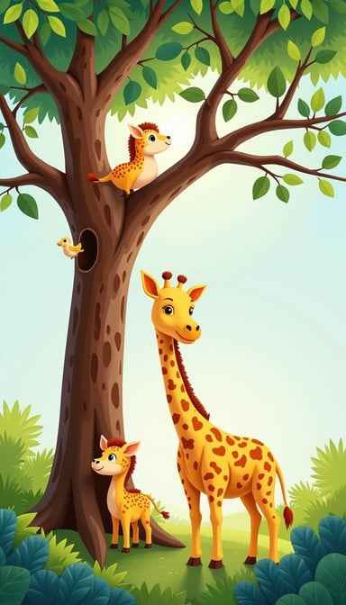 Woodland Teamwork Scene