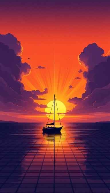 Solitary Sunset Sail
