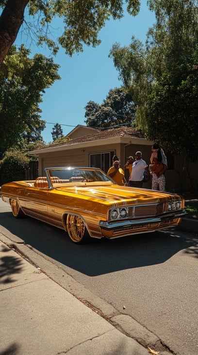 Golden Vintage Car