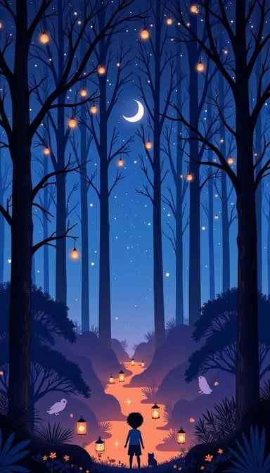 Moonlit Forest Path