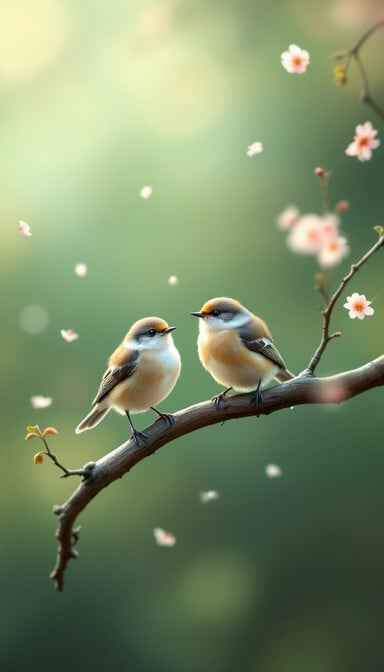 Birds Among Blossoms