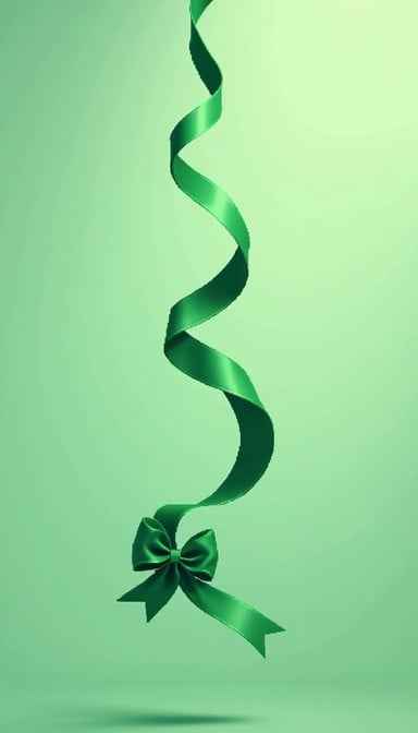 Twirling Green Ribbon