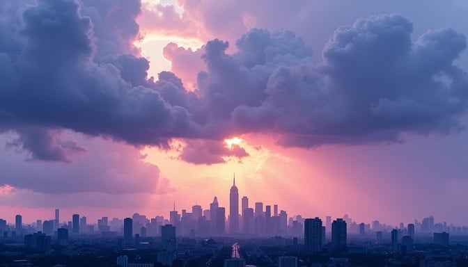 Stormy City Sunset Stormy City Sunset