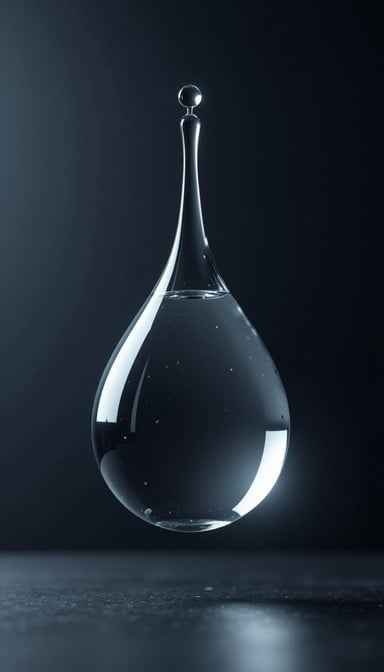 Crystalline water teardrop