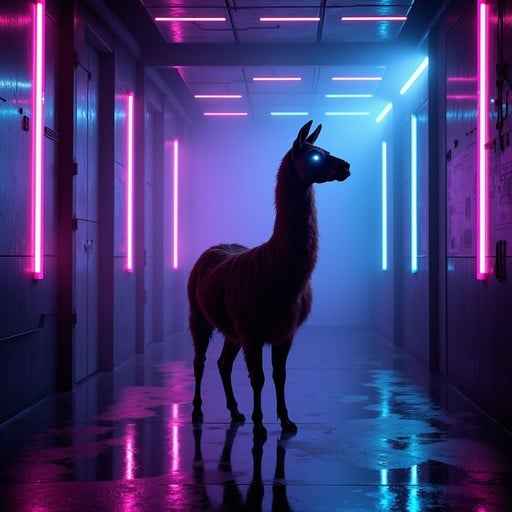 Neon Cyber Llama
