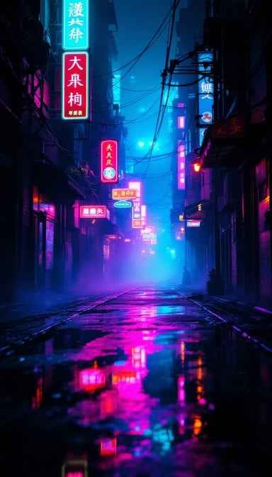 Neon Rain Alley