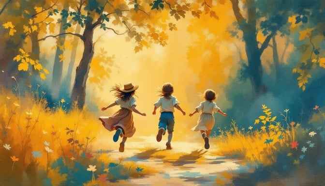 Autumn Children Running Autumn Children Running