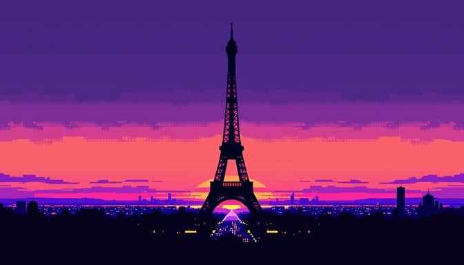 Paris Pixel Sunset Paris Pixel Sunset