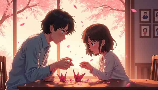 Origami together moment