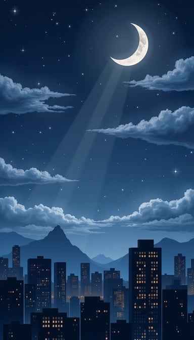 Moonlit Urban Serenity