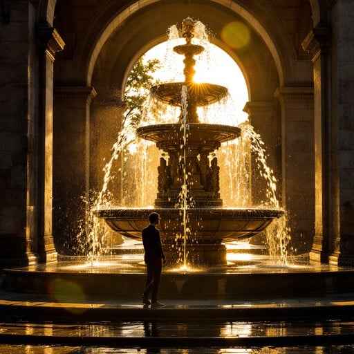 Fountain's Golden Dance-14448