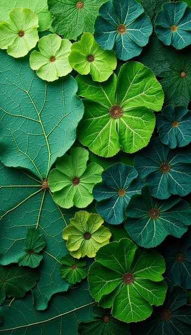 Layered Verdant Leaves
