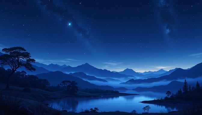 Starlit Mountain Lake