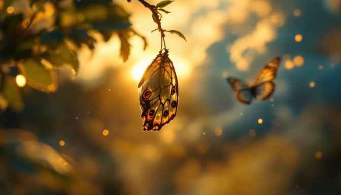 Butterfly's Golden Awakening