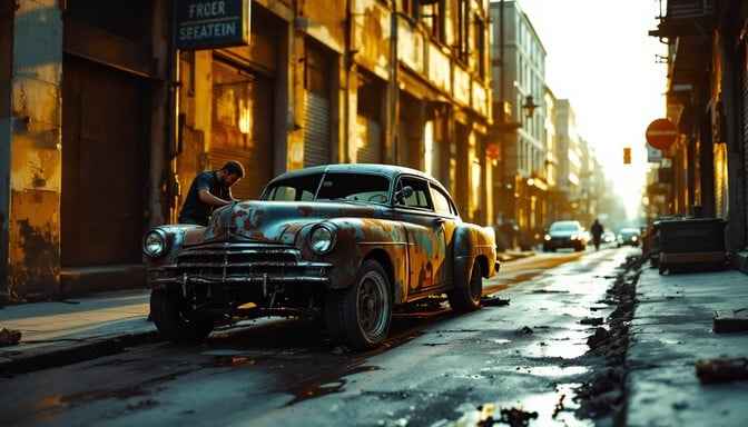 Vintage Street Scene Vintage Street Scene