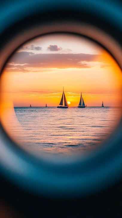 Sailboats Sunset View Sailboats Sunset View