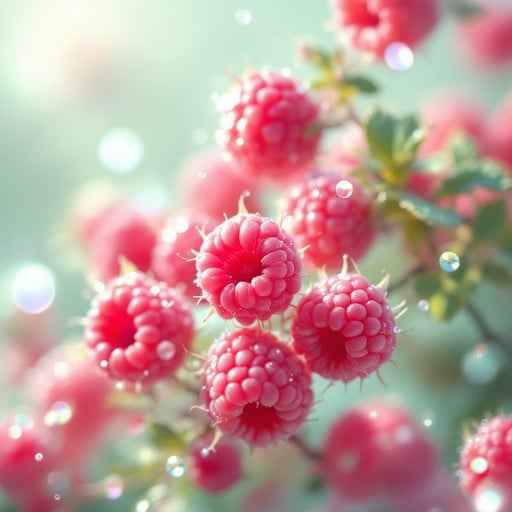 Glistening Ruby Raspberries Glistening Ruby Raspberries