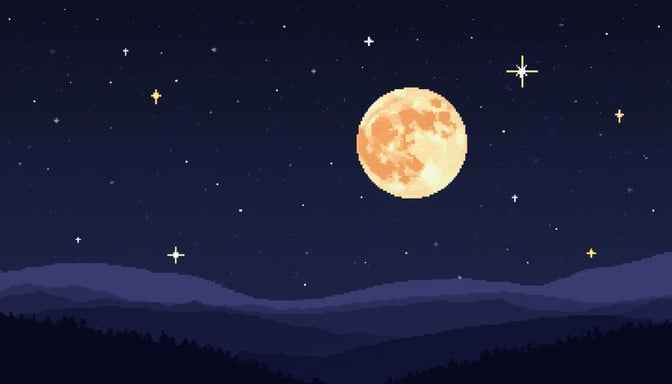 Moonlit starry night
