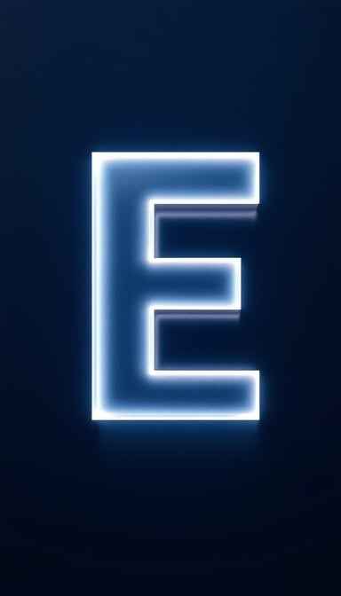 Glowing Letter E