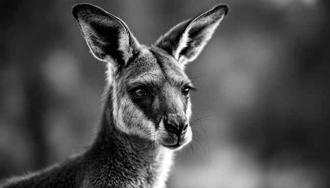 Monochrome Marsupial Portrait Monochrome Marsupial Portrait
