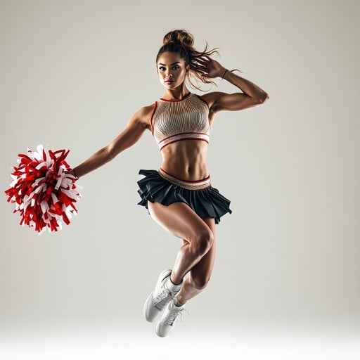 Dynamic Cheerleader Leaping Dynamic Cheerleader Leaping