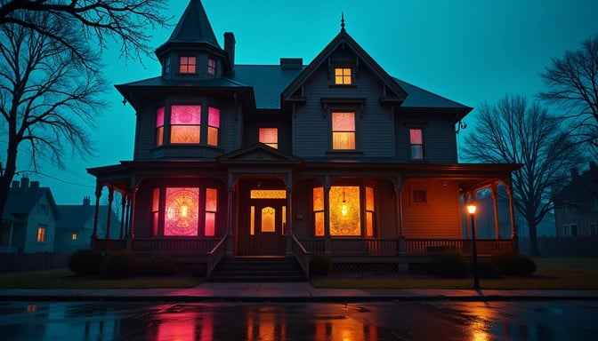 Illuminated Victorian House Illuminated Victorian House