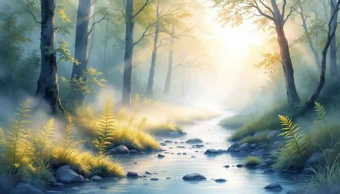 Misty Forest Stream