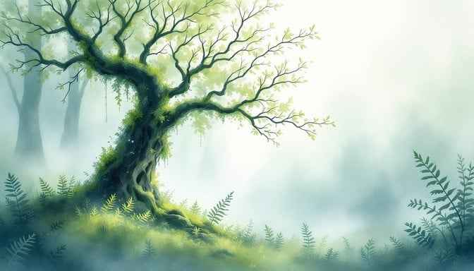 Misty Forest Tree