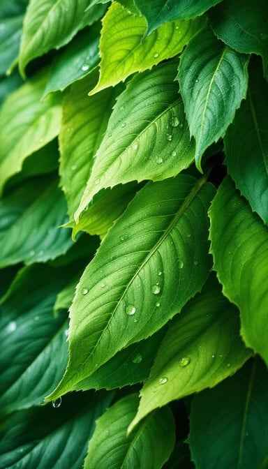 Dewy Green Leaves Dewy Green Leaves