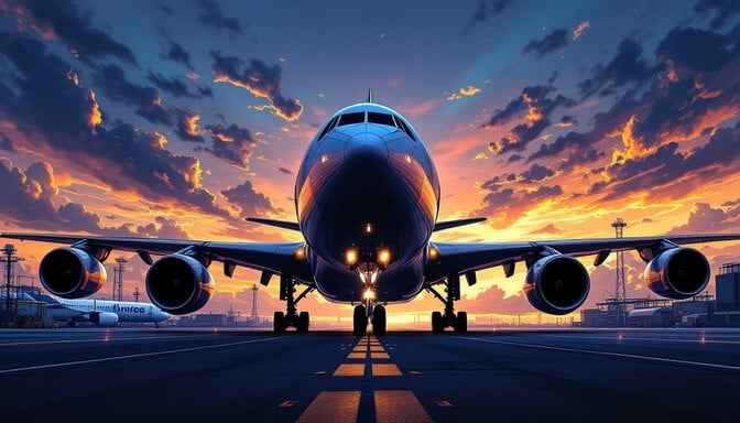 Sunset Aircraft Silhouette Sunset Aircraft Silhouette